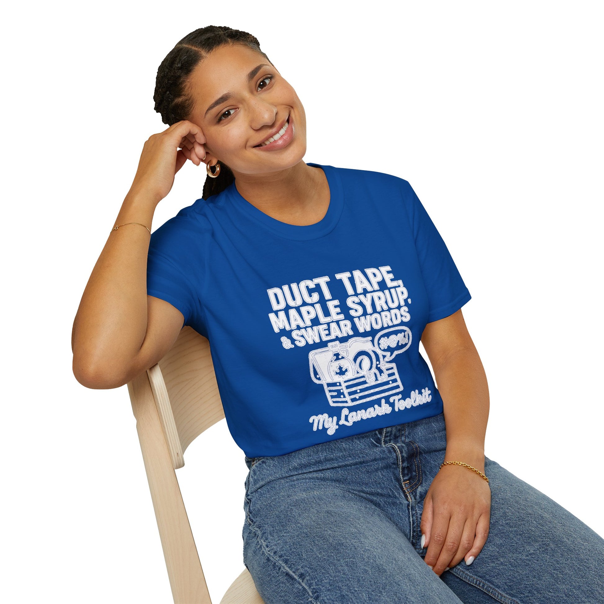 "DUCT TAPE, MAPLE SYRUP & SWEAR WORDS MY LANARK TOOLKIT" T-SHIRT