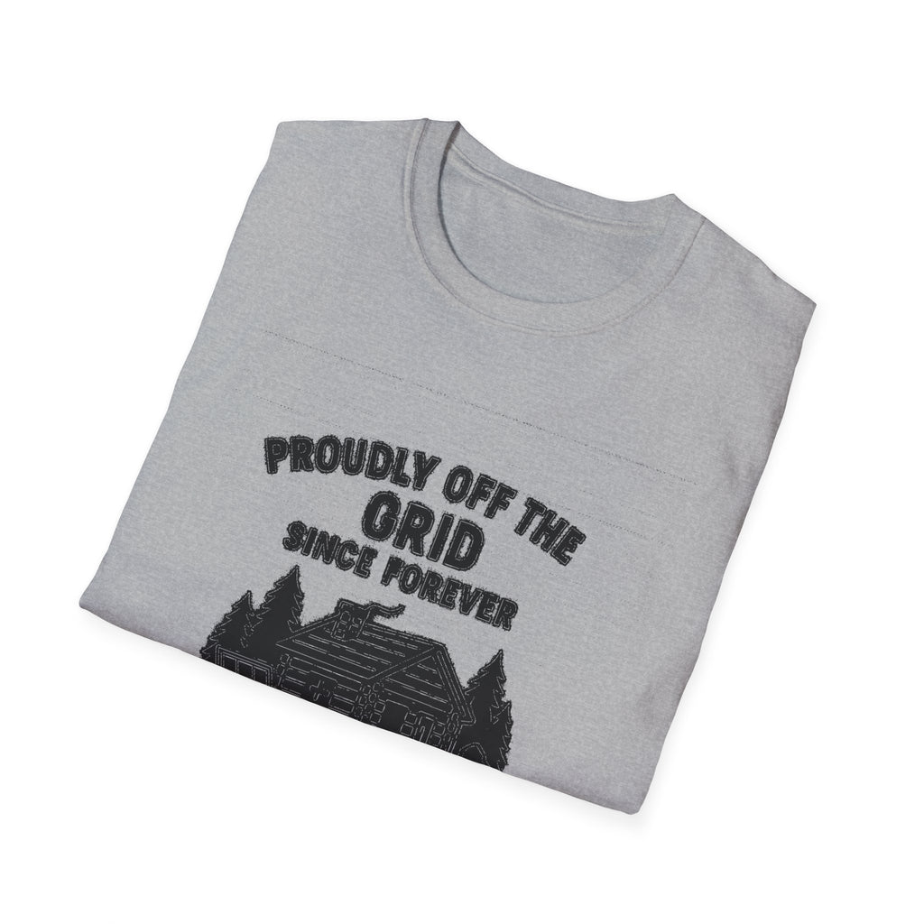 "PROUDLY OFF THE GRID SINCE FOREVER IN MACDONALD'S CORNERS" T-SHIRT