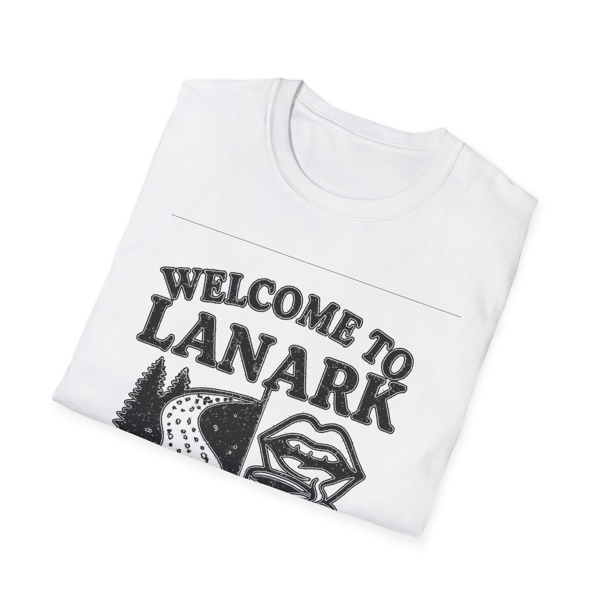 "WELCOME TO LANARK HALF GRAVEL, HALF GOSSIP" T-SHIRT