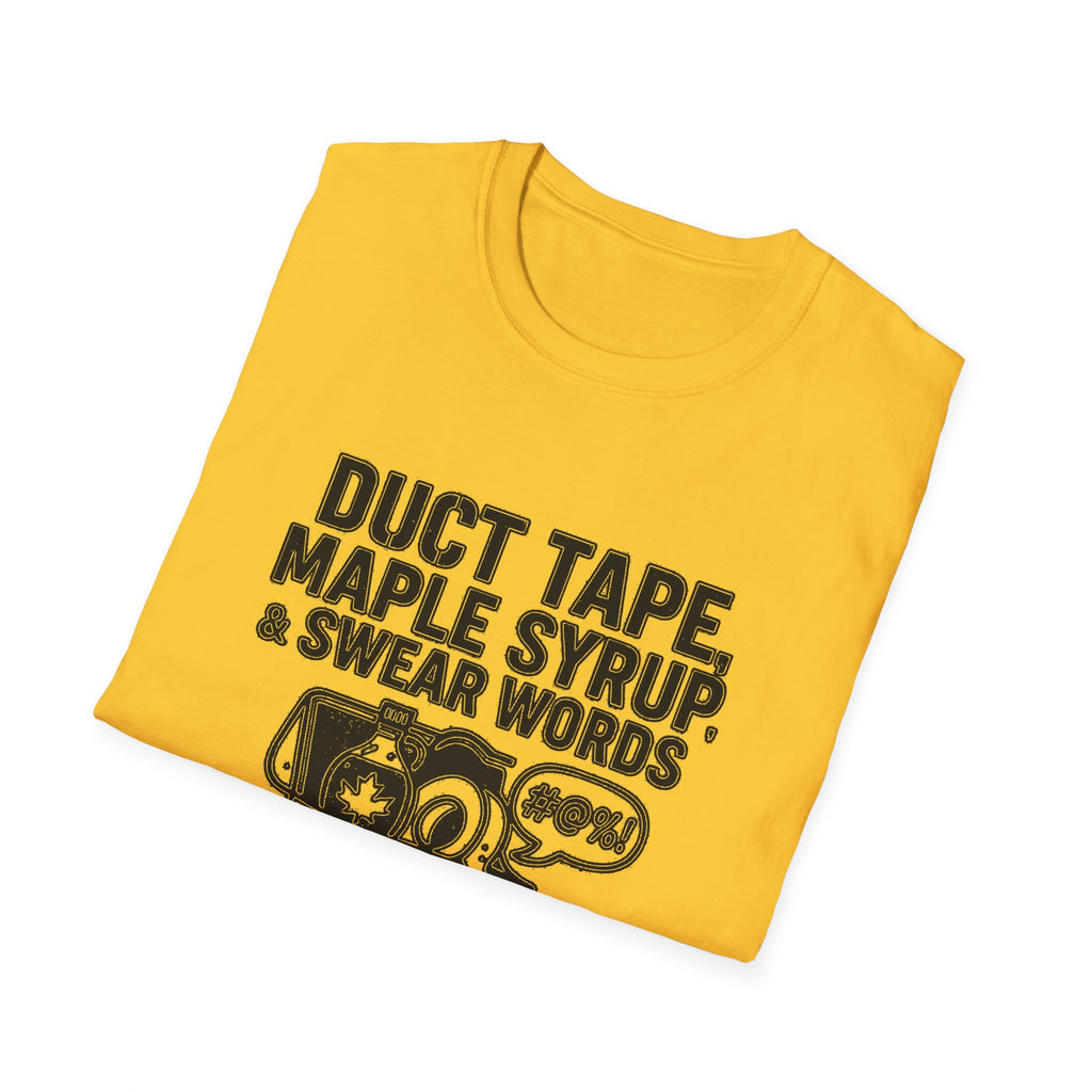 "DUCT TAPE, MAPLE SYRUP & SWEAR WORDS MY LANARK TOOLKIT" T-SHIRT