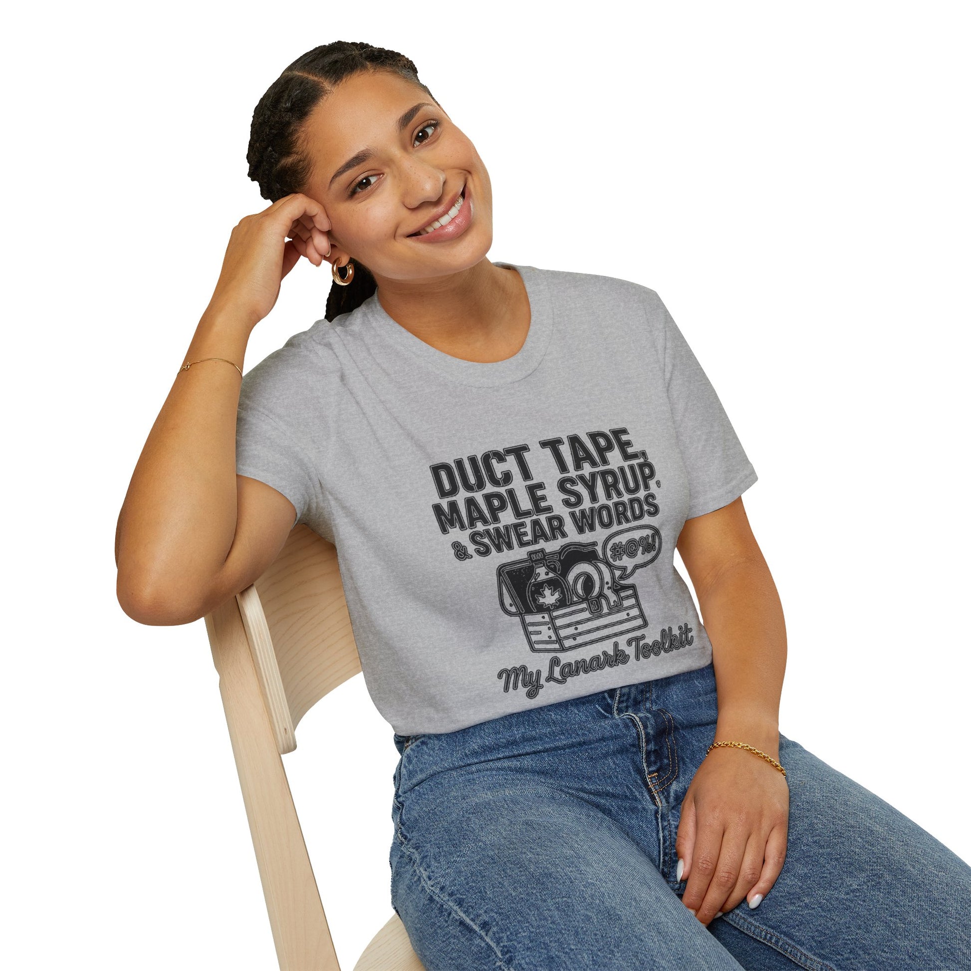 "DUCT TAPE, MAPLE SYRUP & SWEAR WORDS MY LANARK TOOLKIT" T-SHIRT
