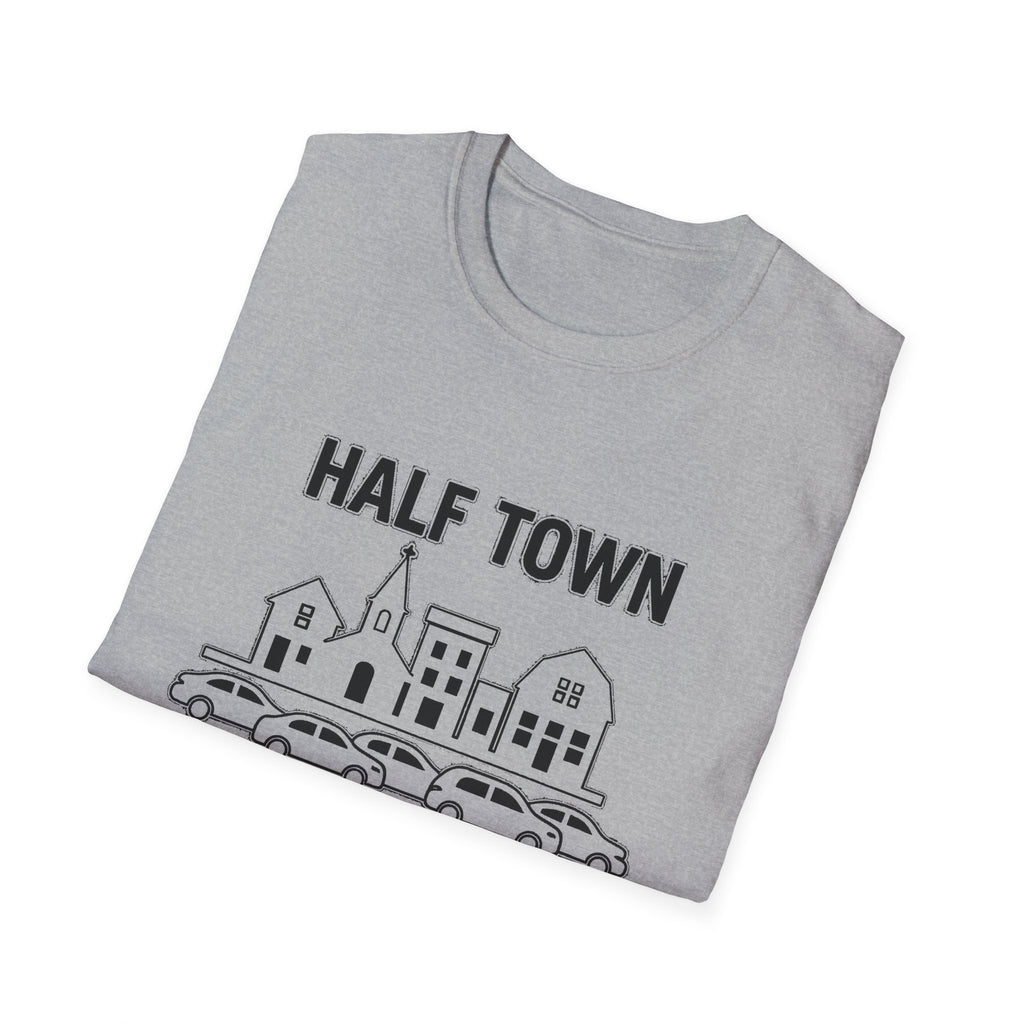 "HALF TOWN / HALF TIMMIES LINE PERTH ONTARIO" T-SHIRT