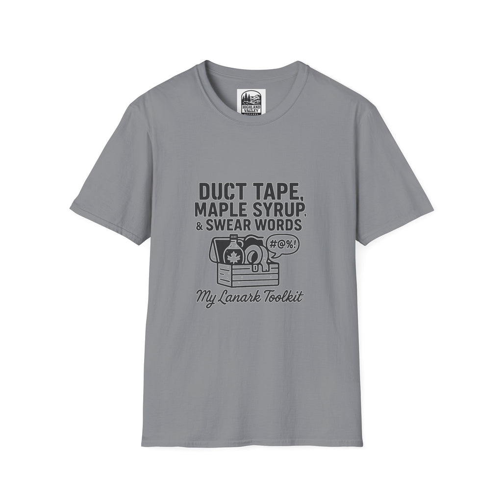 DUCT TAPE, MAPLE SYRUP, AND SWEAR WORDS LANARK UNISEX T-SHIRT
