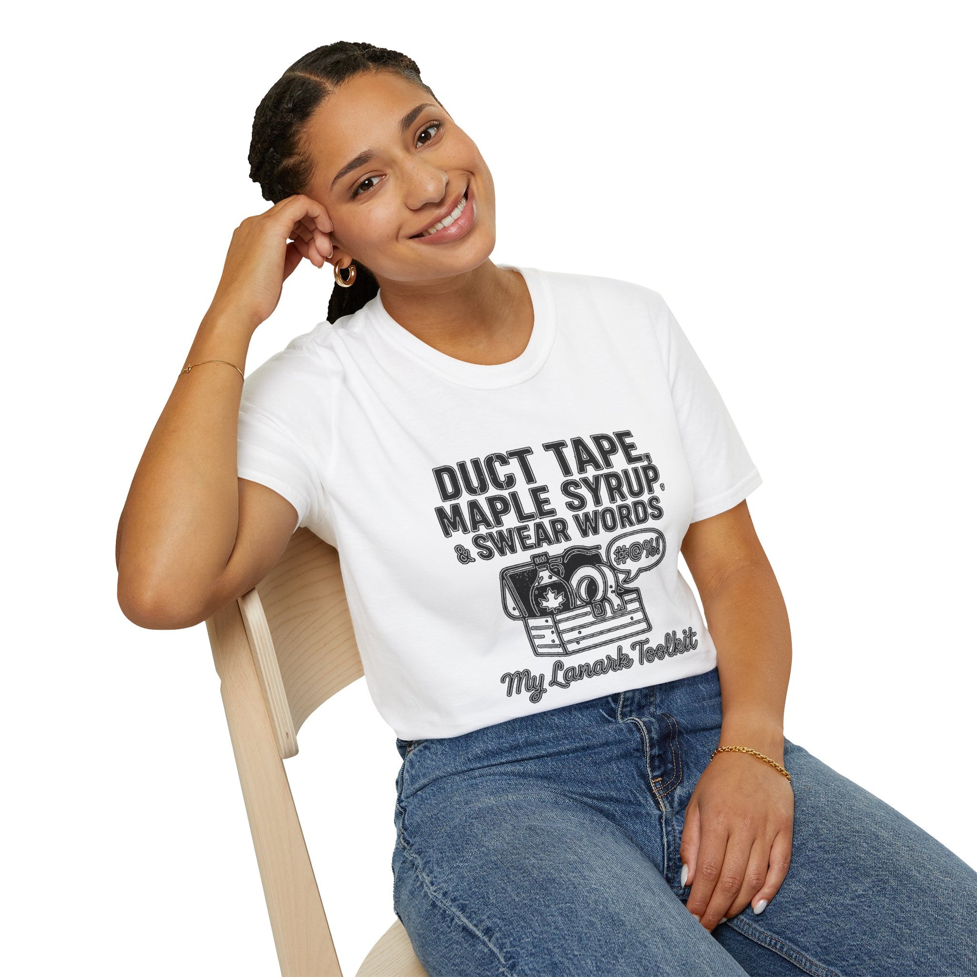 "DUCT TAPE, MAPLE SYRUP & SWEAR WORDS MY LANARK TOOLKIT" T-SHIRT