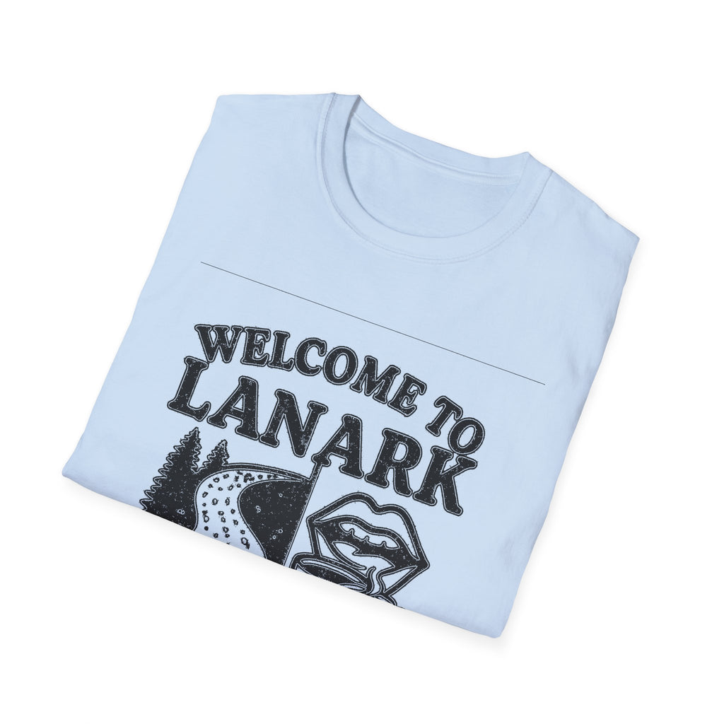 "WELCOME TO LANARK HALF GRAVEL, HALF GOSSIP" T-SHIRT