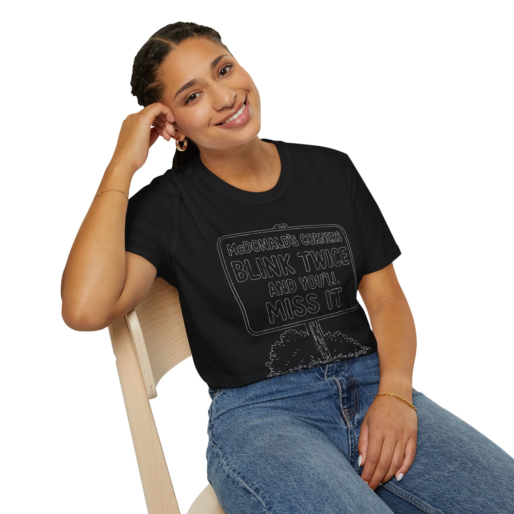"MACDONALD'S CORNERS BLINK TWICE AND YOU WILL MISS IT" T-SHIRT