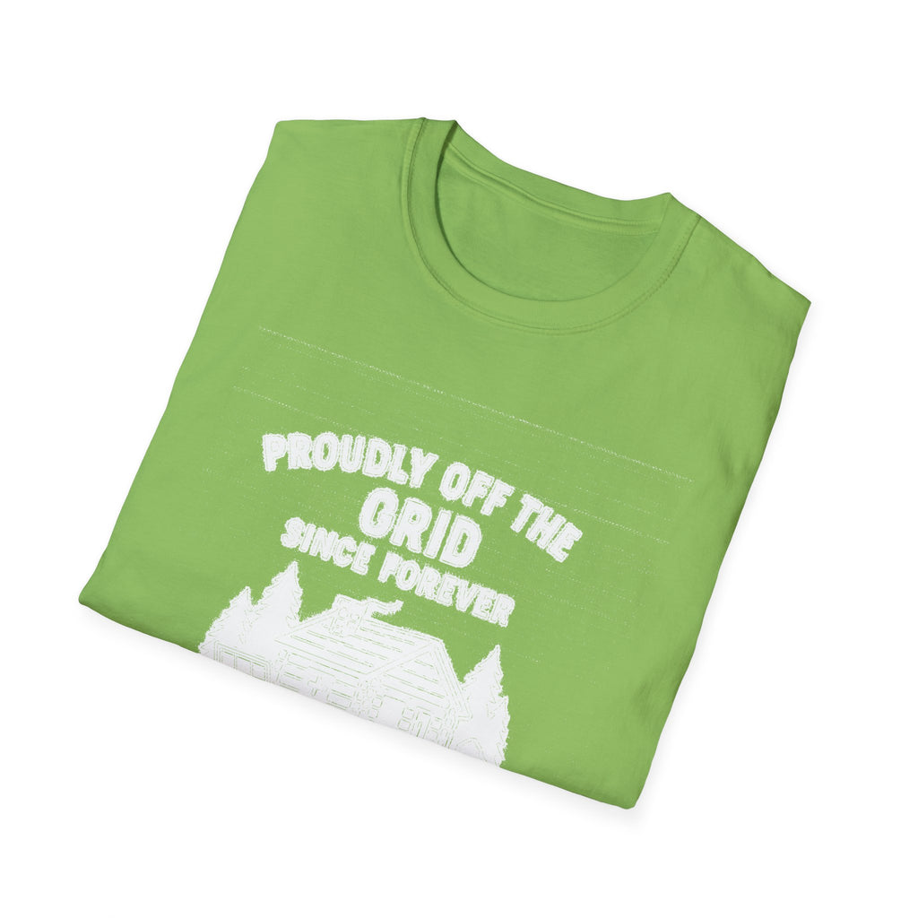 "PROUDLY OFF THE GRID SINCE FOREVER IN MACDONALD'S CORNERS" T-SHIRT