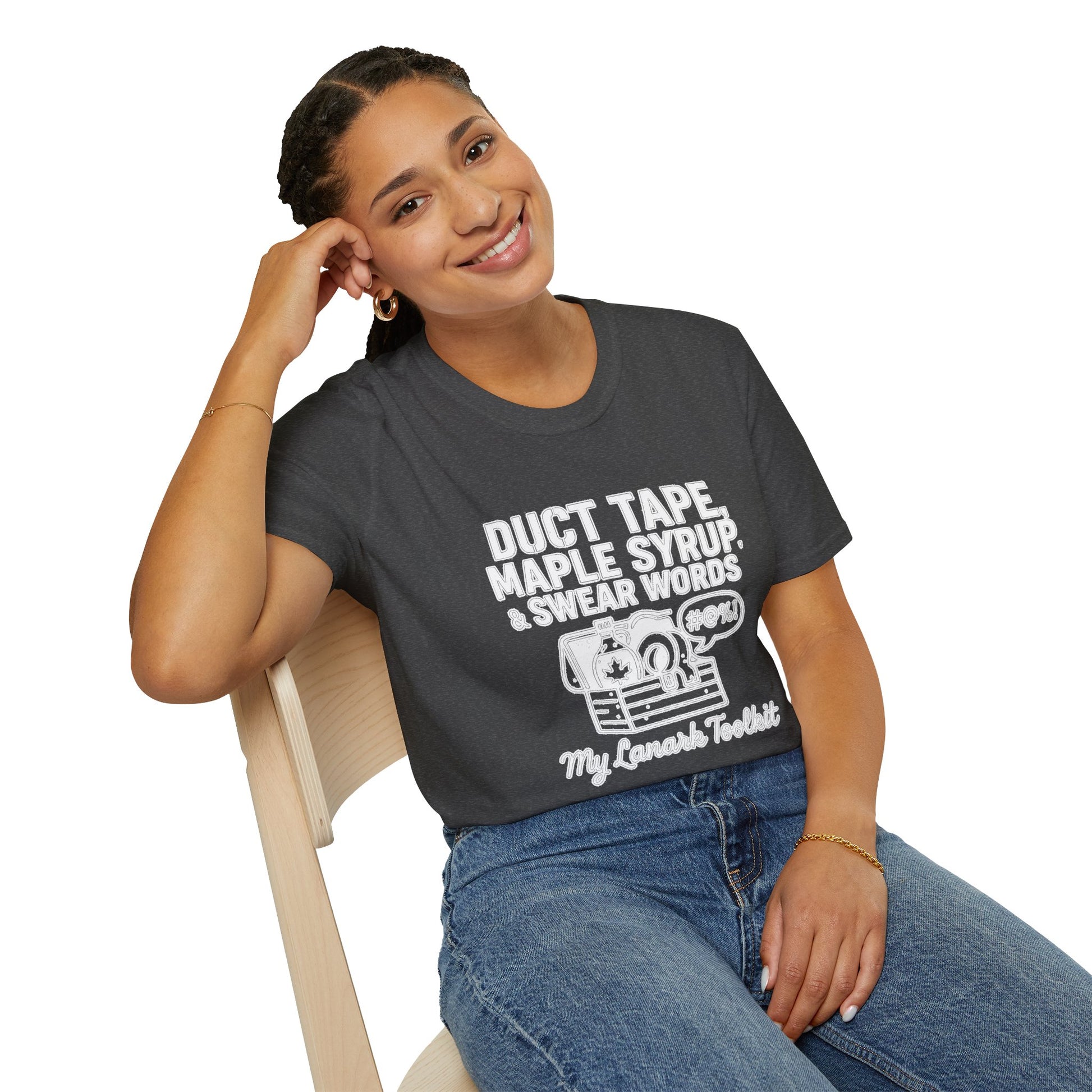 "DUCT TAPE, MAPLE SYRUP & SWEAR WORDS MY LANARK TOOLKIT" T-SHIRT