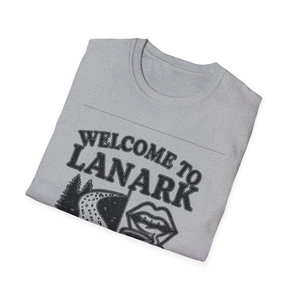"WELCOME TO LANARK HALF GRAVEL, HALF GOSSIP" T-SHIRT