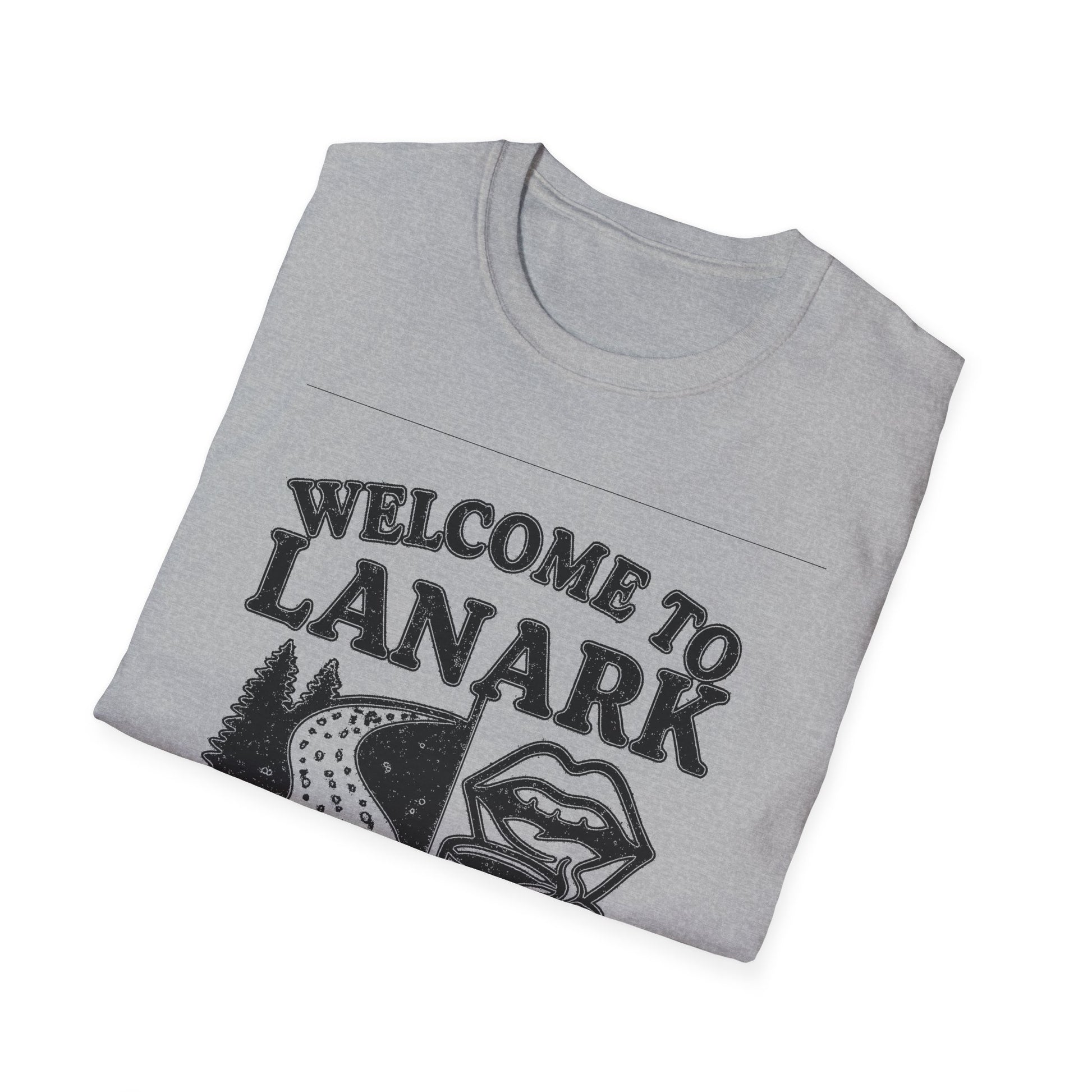 "WELCOME TO LANARK HALF GRAVEL, HALF GOSSIP" T-SHIRT