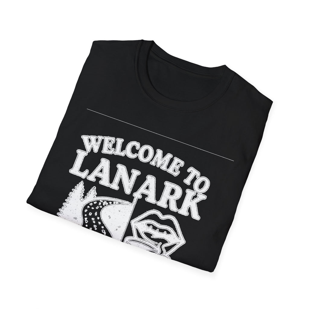 "WELCOME TO LANARK HALF GRAVEL, HALF GOSSIP" T-SHIRT