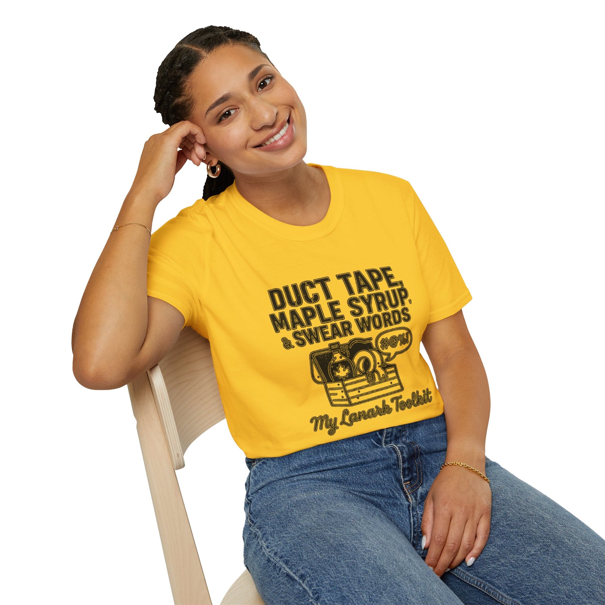 "DUCT TAPE, MAPLE SYRUP & SWEAR WORDS MY LANARK TOOLKIT" T-SHIRT