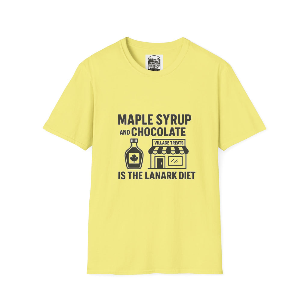 MAPLE SYRUP AND CHOCOLATE THE LANARK DIET UNISEX T-SHIRT