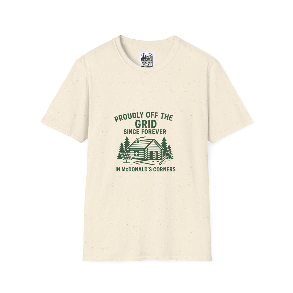 OFF THE GRID IN MCDONALD'S CORNERS UNISEX T-SHIRT