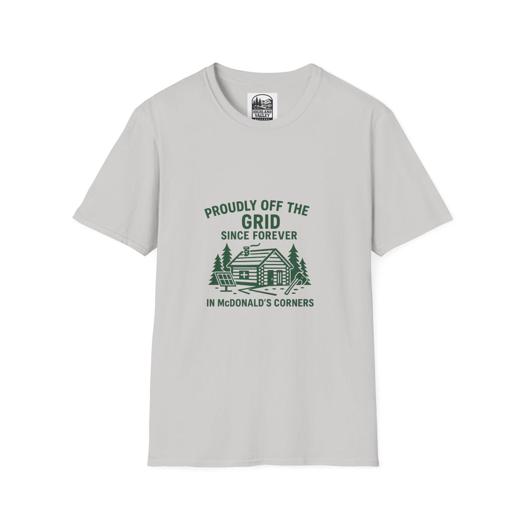 OFF THE GRID IN MCDONALD'S CORNERS UNISEX T-SHIRT