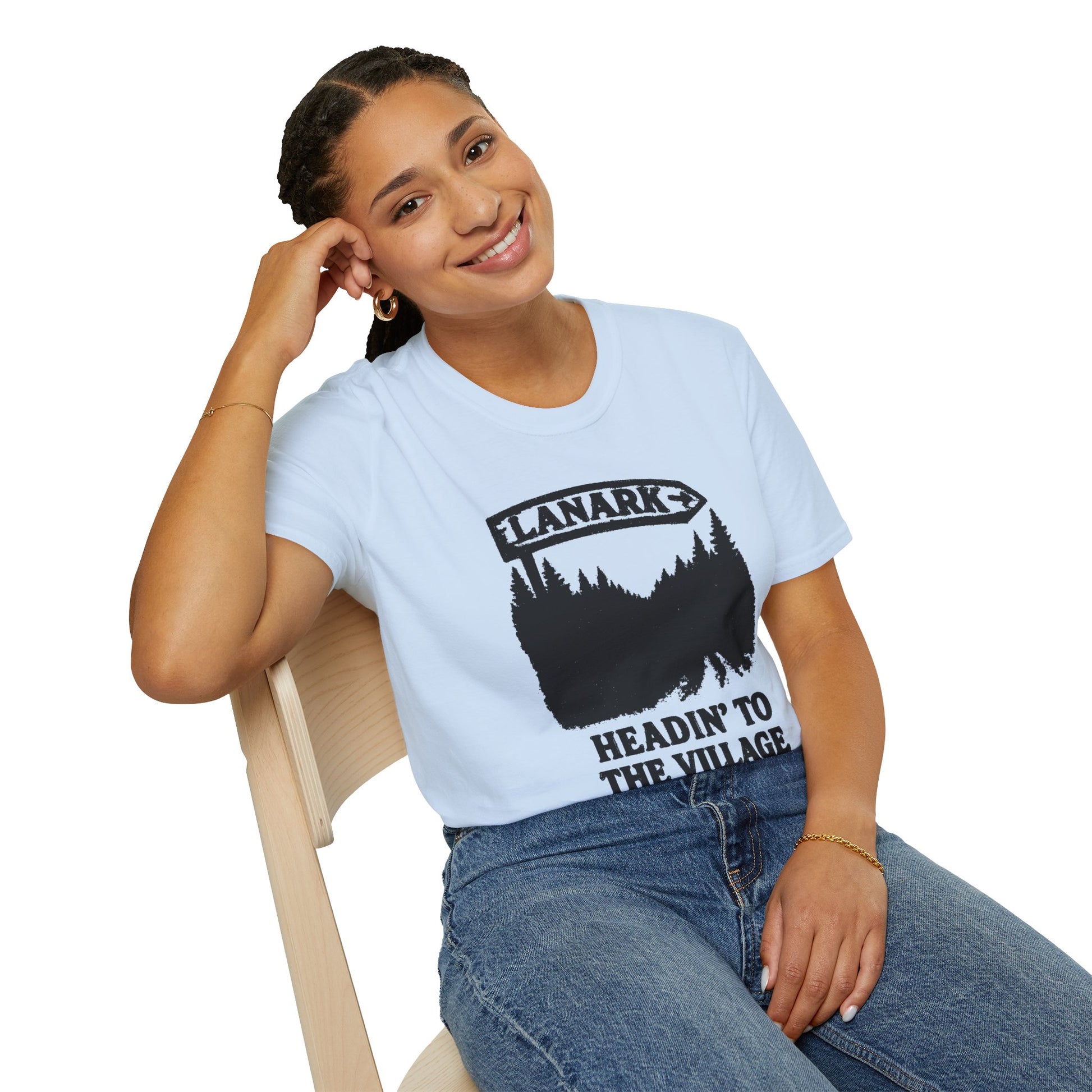 "LANARK 'HEADIN" TO THE VILLAGE" T-SHIRT